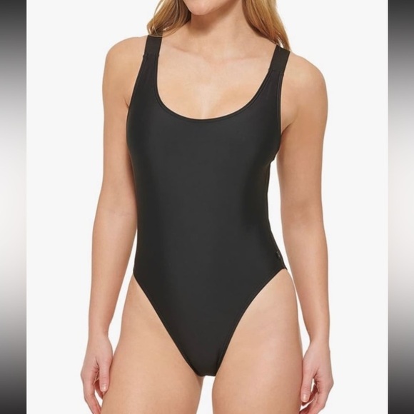 Calvin Klein Women's Classic Over The Shoulder One Piece Swimsuit NWT size M - Picture 2 of 8